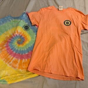 Simply Southern Rainbow Tie-Dye and Orange Tees